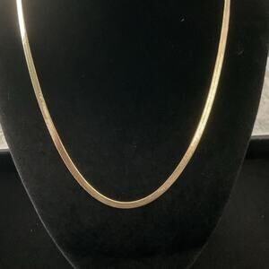 NEW 18” 14k/ Sterling Silver 4mm Solid HERRINGBONE Necklace 9.5g